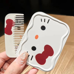 Kawaii портативный складной маленький набор зеркал, косметическое зеркало, карманное зеркало и расческа, универсальные подарки на день рождения для девочек