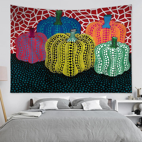 Желтый горошек Yayoi Kusama Вдохновленный подвесной богемный гобелен подвесной Таро хиппи настенные коврики Dorm настенный подвесной домашний декор