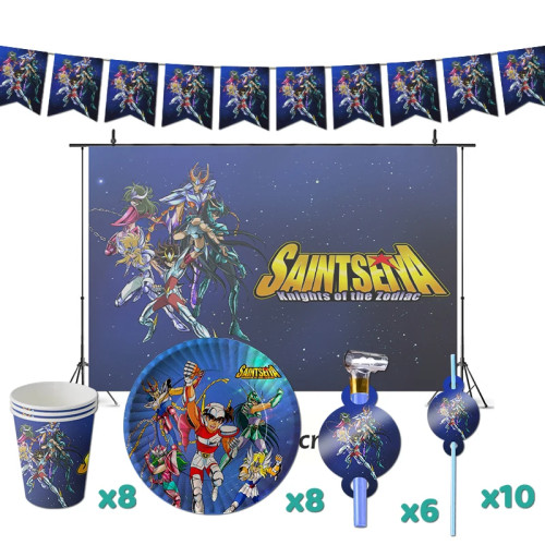 Праздничные украшения в стиле аниме Saint Seiya, праздничные баннеры для детей, тарелки со знаками Зодиака, Shiryu Hyoga Shun Ikki