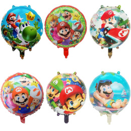 18 дюймов, 10 шт., воздушный шар из фольги Super Mario Bros, детское украшение для дня рождения, детский душ, надувные игрушки для мальчиков, подарки Globos