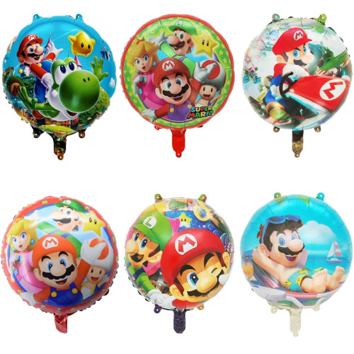 18 дюймов, 10 шт., воздушный шар из фольги Super Mario Bros, детское украшение для дня рождения, детский душ, надувные игрушки для мальчиков, подарки Globos