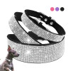 Bling Rhinestone ошейники для собак и кошек, кожаные ошейники для щенков и котят, поводок для прогулок, поводок для маленьких и средних собак, кошек, чихуахуа, мопсов, йорков
