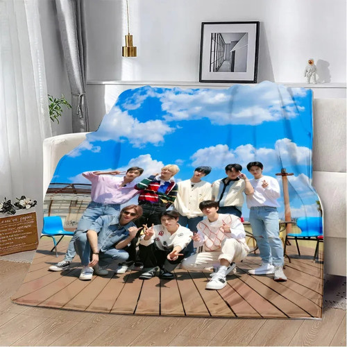 Новое одеяло с принтом KPOP для мальчиков, одеяла для пикника, теплое одеяло, мягкое и удобное одеяло, подарок на день рождения для дома и путешествий