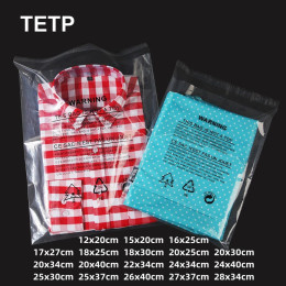 TETP 100 шт. прозрачные самоклеящиеся пакеты с предупреждающим словом для футболок, брюк, упаковки для банных полотенец, сумка для домашнего хранения