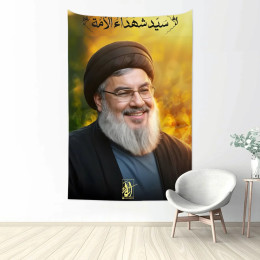 Ливан Hassan Nasrallah гобелен гобелен настенный декор комнаты фон ткань декоративное одеяло
