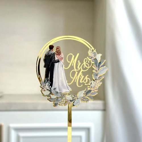 Золотой акриловый Топпер для свадебного торта Mr&Mrs Love, деревянный Топпер для торта для жениха и невесты, украшения для торта на свадьбу, помолвку и вечеринку