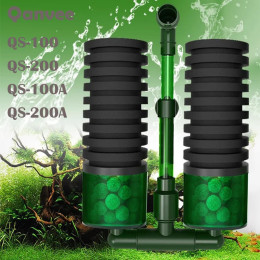 Губчатый фильтр для воды Qanvee QS200, средство для фильтрации аквариума, креветок, растений, воздушный насос, кислородные аксессуары, пенопластовый фильтр