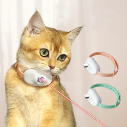 Лазерный кошачий ошейник, дразнящий кот, электрическая USB-зарядка, автоматическая игрушка для котенка, умная лазерная дразнящая интерактивная игрушка для кошек