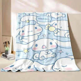 Японское искусственное одеяло Cinnamoroll с мультяшным принтом, фланелевая мягкая пушистая шаль, одеяло, плюшевый чехол для сна, подарок для девушки