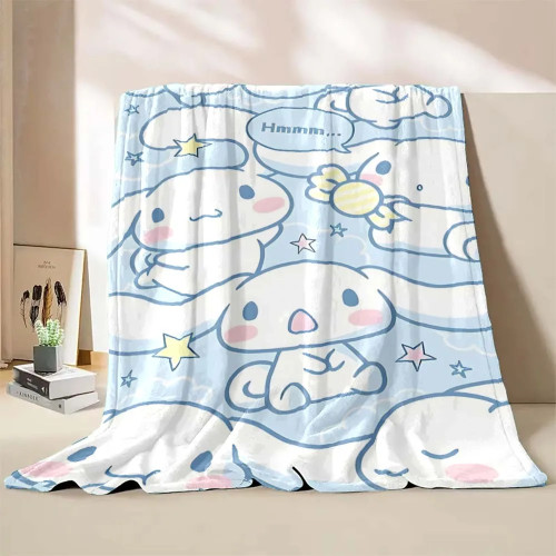 Японское искусственное одеяло Cinnamoroll с мультяшным принтом, фланелевая мягкая пушистая шаль, одеяло, плюшевый чехол для сна, подарок для девушки