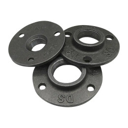 1 шт. 1/2"3/4"1"черный декоративный ковкий железный пол/настенный фланец из ковкого чугуна, фитинги для труб, принадлежности для украшения сада