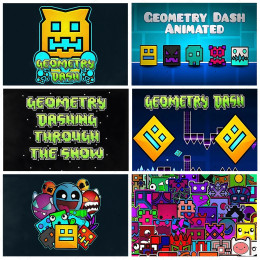 Горячая игра-геометрия-Dash-Teme фон детский день рождения украшения баннер поставки детская вечеринка реквизит для фотосессии подарки