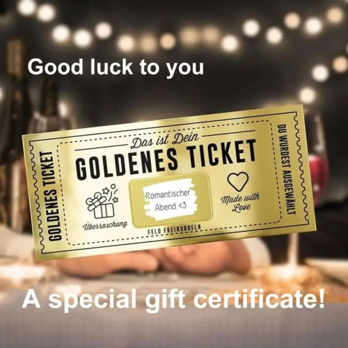 Scratch Off Ticket Golden Ticket Scratch-off Card Surprise Raffle Gift Concert Ticket with Envelope Party Favor Scratch-off Card