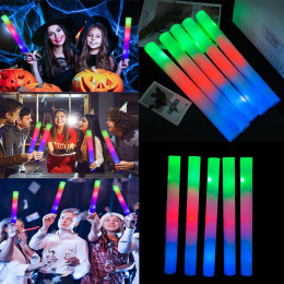 30 шт. RGB светодиодные светящиеся пенопластовые палочки, оптом, красочные светодиодные трубки для поддержки, темный свет, товары для дня рождения, свадьбы, вечеринки