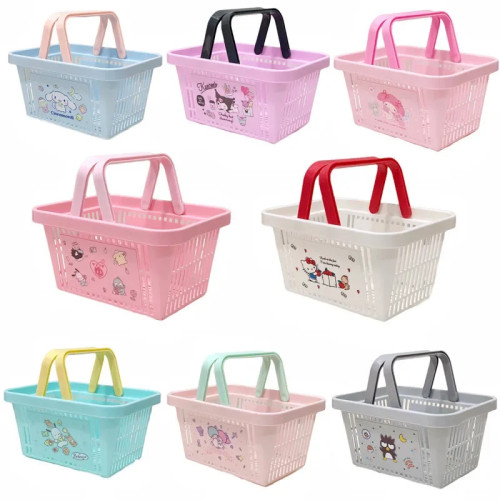Kawaii Sanrio Hello Kitty Cinnamoroll Kuromi корзина для хранения корзина для ванны портативная корзина для покупок студенческая корзина для белья мультфильм