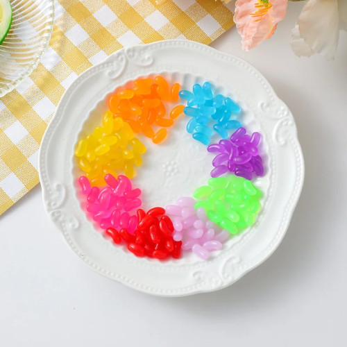 Kawaii Jelly Bean Candy Cabochon, милый кукольный домик, искусственные сладости, ремесленное украшение, 50 шт./лот