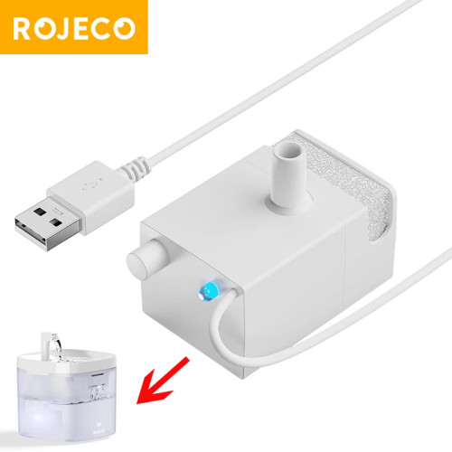 ROJECO кошачий фонтан, водяной насос для 1,5 л, прозрачный фонтанчик для домашних животных, диспенсер для питья, сменный насос, аксессуары