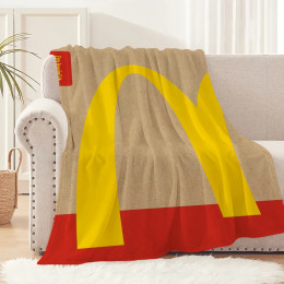 Модное милое забавное одеяло с логотипом M-Mcdonalds, плюшевое коврик для дивана для гостиной, офиса, спальни, дня рождения, дома, путешествий, подарки для детей