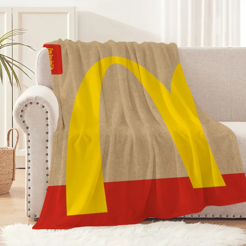 Модное милое забавное одеяло с логотипом M-Mcdonalds, плюшевое коврик для дивана для гостиной, офиса, спальни, дня рождения, дома, путешествий, подарки для детей