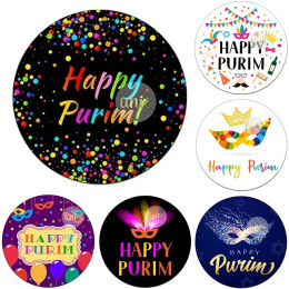 Ярлыки Happy Purim, наклейки, поздравление, праздник, фотоальбом, украшение