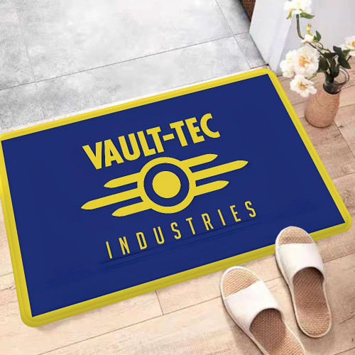 Коврик для входной двери с логотипом игры V-Vault T-Tec, моющийся нескользящий коврик для гостиной, дивана, стула, коврик для кухни, приветственный коврик