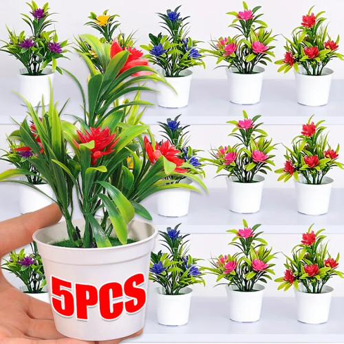 5/1x имитация горшечного растения, искусственный лотос с зелеными листьями, украшение для дома, сада, отеля, реалистичные цветочные украшения для дисплея