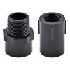 Черный ПВХ прямой соединитель 1/2"3/4"1"наружная/внутренняя резьба до 20/25/32 мм садовые ирригационные водопроводные фитинги с прямым соединением