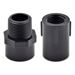 Черный ПВХ прямой соединитель 1/2"3/4"1"наружная/внутренняя резьба до 20/25/32 мм садовые ирригационные водопроводные фитинги с прямым соединением
