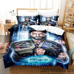 Комплект постельного белья с 3D принтом Wrestler Roman Reigns для мальчиков и девочек Twin Queen King Size, пододеяльник, наволочка, кровать для мальчиков и взрослых