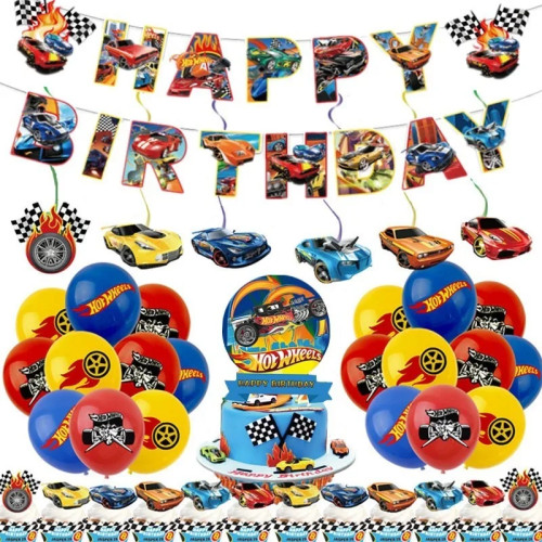 Топпер для торта Hot Wheels Banner для украшения дня рождения