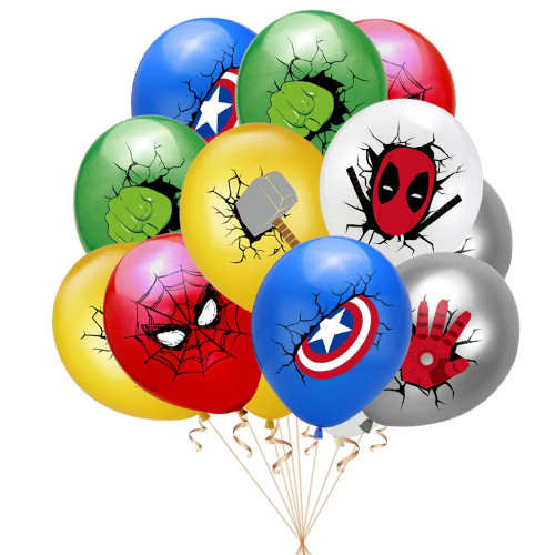 Супергерой Marvel, 10 упаковок, Человек-паук, Халк, Железный человек, латексный шар, детский день рождения, Мстители, тематические товары для вечеринок