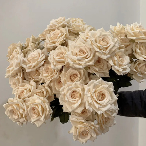 7 головок букет роз искусственный цветок бежевый цвет слоновой кости винтажная роза гостиная сухой цветок украшение свадьба