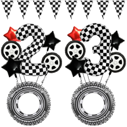 Мотокросс Гоночный автомобиль Вечеринка Фольгированная карта с номером 1-9 Набор воздушных шаров Моторные шины Колесо Воздушные шары для мальчиков Гоночные украшения для дня рождения