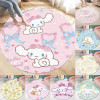 Круглый ковер аниме Sanrio Cinnamoroll 80-160 см, прикроватное одеяло, коврик для спальни, нескользящий напольный коврик, домашний декоративный ковер для гостиной
