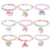 Cartoon Rainbow Unicorn Colorful Beads Bracelet Kids Girls Birthday Party Favors Goodie Pinata Filler Baby Shower Christmas Gift