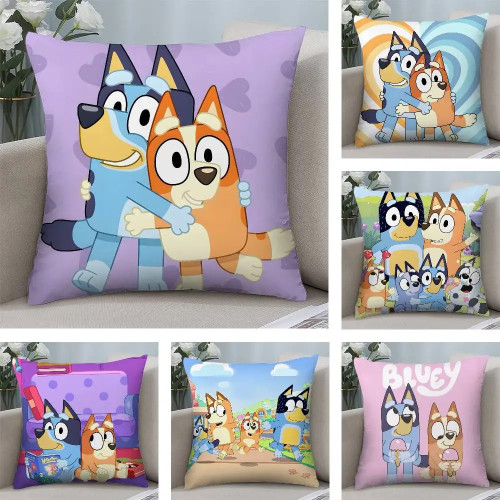 Cute-B-Blueys-S наволочка с героями мультфильмов, квадратная двухсторонняя наволочка с принтом для дивана, домашней спальни, декор, подарок