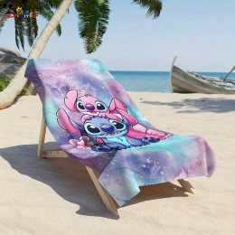 Stitch Pink - синее пляжное полотенце, махровые банные полотенца из микрофибры для йоги, путешествий, плавания, фитнеса и кемпинга