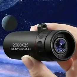 Мини-портативный монокуляр 2000x25 HD телескоп для мобильного телефона с держателем для кемпинга, охоты, наблюдения за птицами