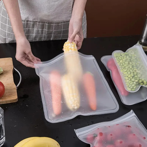 1 шт. многоразовая сумка для хранения продуктов питания, мешки для сэндвичей на молнии, герметичные силиконовые пакеты для морозильной камеры, толстая сумка для хранения свежести