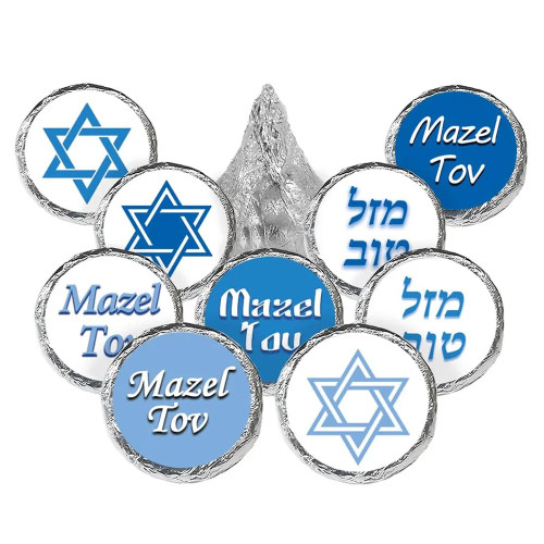 Ярлык для конфет Blue Bar Mitzvah Mazel Tov