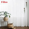 S Fold Waves Элегантные супермягкие снежные чистые белые оконные тюлевые шторы для гостиной Шифоновая прозрачная вуаль Фата для спальни Кухня