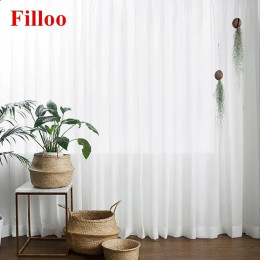 S Fold Waves Элегантные супермягкие снежные чистые белые оконные тюлевые шторы для гостиной Шифоновая прозрачная вуаль Фата для спальни Кухня
