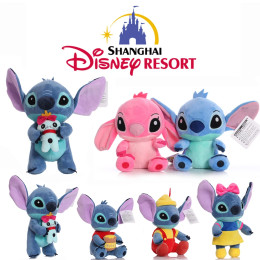 Горячие плюшевые куклы Disney с рисунком синего и розового стежка, аниме-игрушки Лило и Стич, плюшевые игрушки, рождественские подарки для детей