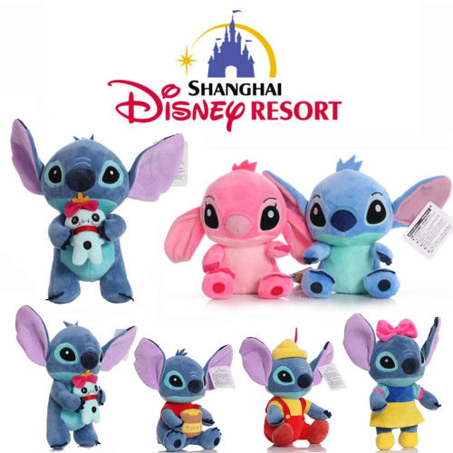 Горячие плюшевые куклы Disney с рисунком синего и розового стежка, аниме-игрушки Лило и Стич, плюшевые игрушки, рождественские подарки для детей
