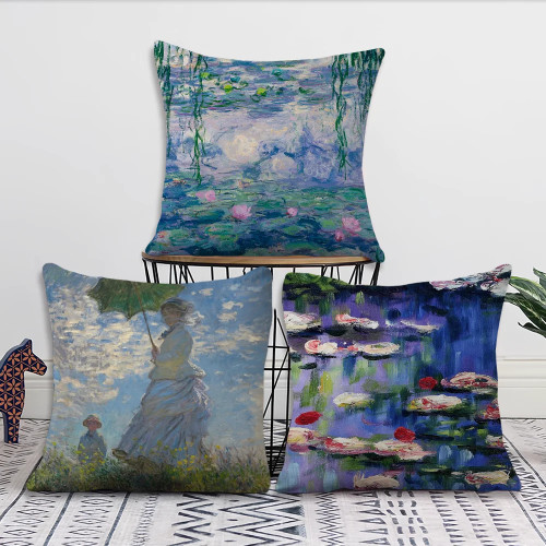 Лилии воды Claude Monet Fine Art наволочка диван гостиная спальня изголовье спинка подушка квадратная подушка время сна
