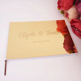 25*18 см Φ Book Gold Silver Rose Gold персонализированный гость журнал с индивидуальными именами и датой Гостевая книга для свадьбы