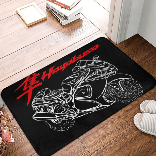Suzuki Hayabusa мотоциклетный логотип, противоскользящий коврик для двери, напольный коврик, моющийся ковер для кухни, входа, дома, спальни, коврики для ног