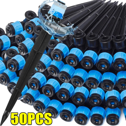 50/5pcs 8 Hole Spike Dripper Sprinkler Drop Emitter Automatic Water Dripper Sprinkler Garden Flower Watering Irrigation Supplies