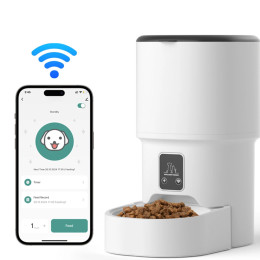 Умная кормушка для кошек Tuya WiFi большой емкости, 4 л, может устанавливать время и количество кормления, подходит для мисок для кормления кошек и собак.