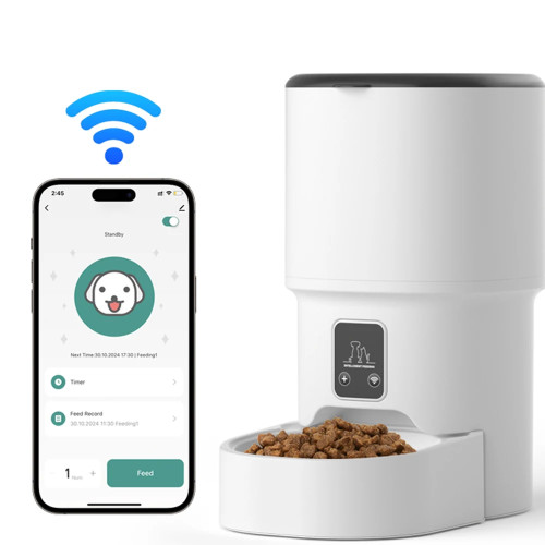 Умная кормушка для кошек Tuya WiFi большой емкости, 4 л, может устанавливать время и количество кормления, подходит для мисок для кормления кошек и собак.